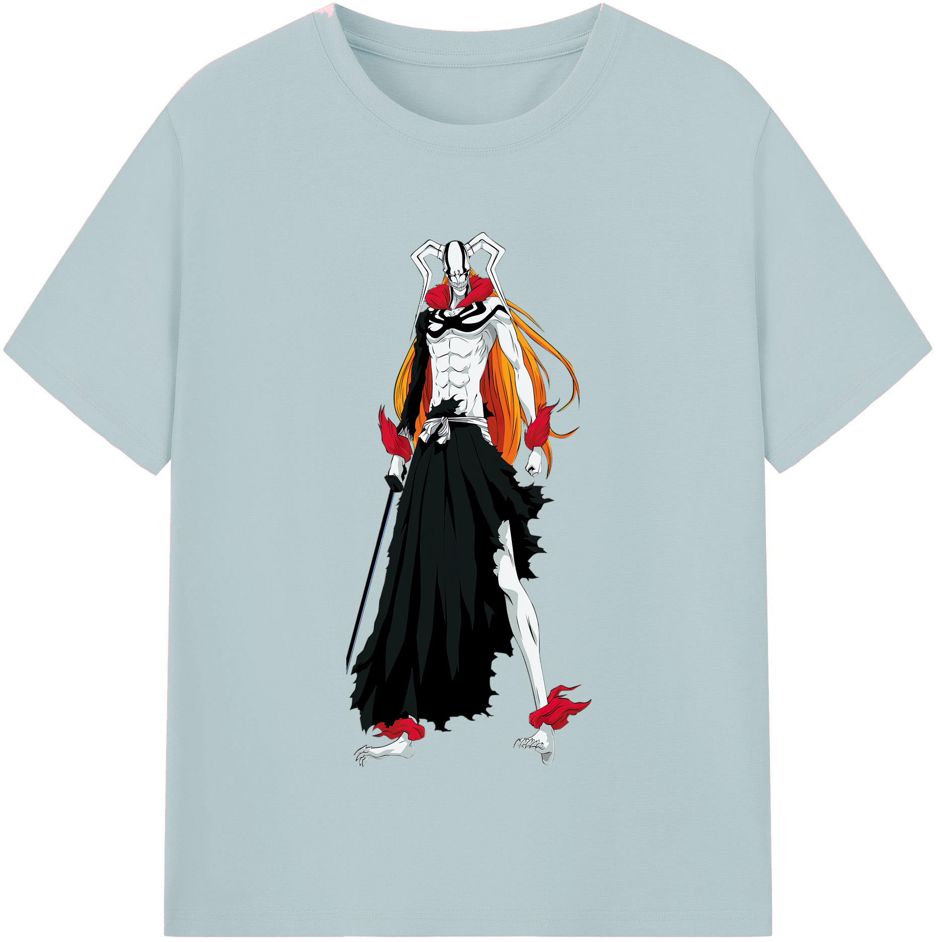 （画像用） ブリーチ 黒崎一護（くろさき いちご）BLEACH Kurosaki Ichigo 綿100％半袖Tシャツ（フロントプリント）